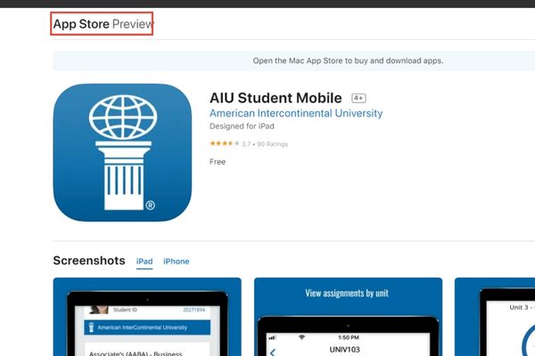 aiu student app on app store