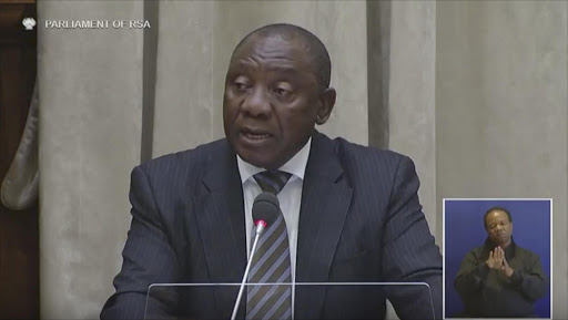 Deputy President Cyril Ramaphosa answers questions in parliament.