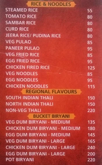 Easy Thali menu 