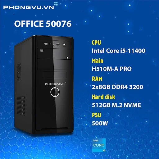 PC PV Home Office 50076 (i5-11400/2x8GB/512GB SSD/No OS)