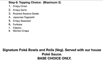 The Poke Co. menu 