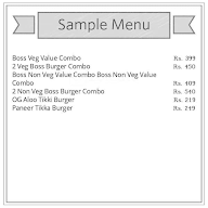 Boss Burger menu 1