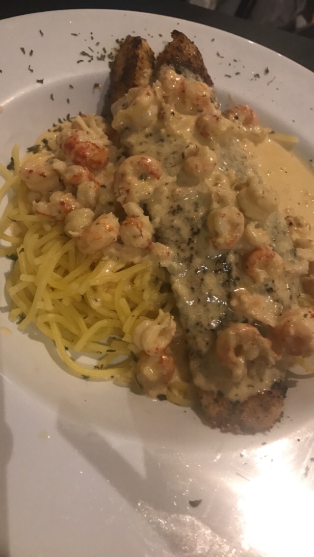 Gf pasta, redfish and crawfish sauce