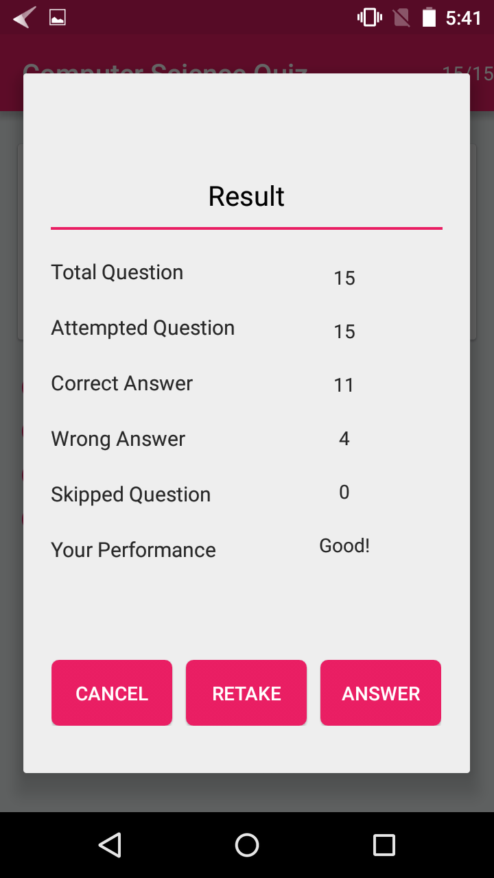 Computer Science Quiz Screen 3