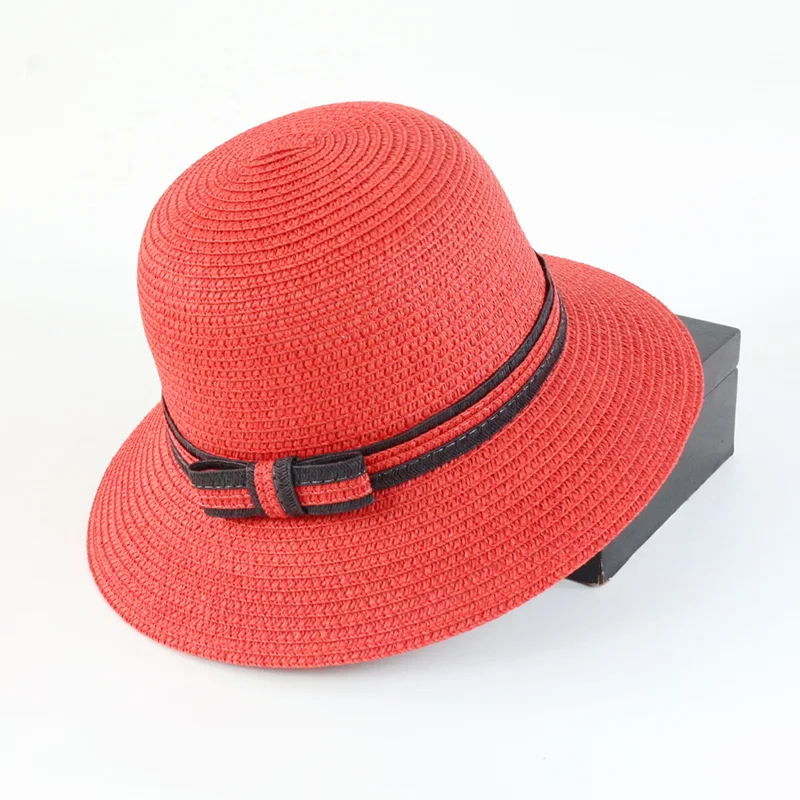 Nouveau chapeau de soleil rouge printemps et été chapeau de soleil chapeau de soleil loisirs dôme paille chapeau de plage