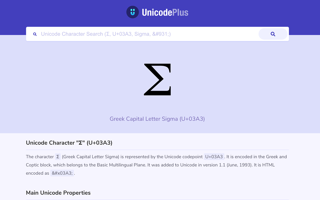 UnicodePlus - Search for Unicode characters Preview image 4