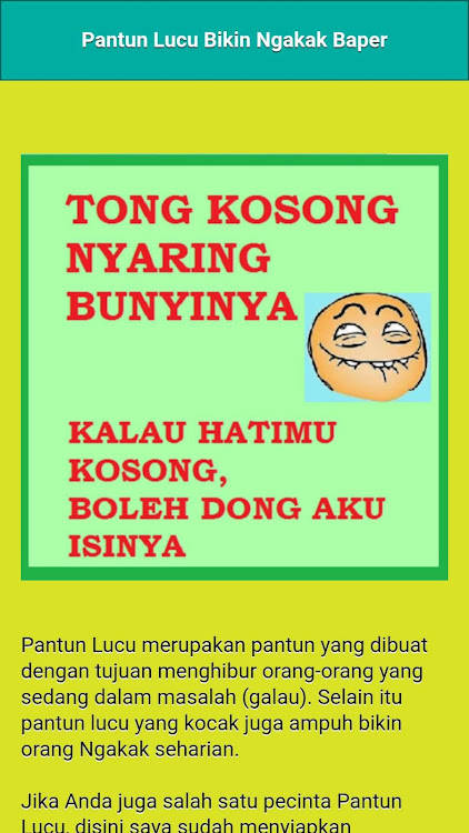 Pantun Lucu Bikin Ngakak Baper Terbaru – Android Apps — AppAgg