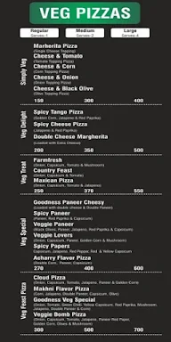 Pizza-A-Goodness menu 1