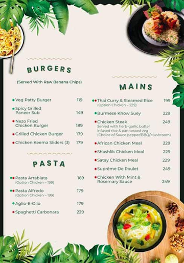 Nezo Cafe & Lounge menu 