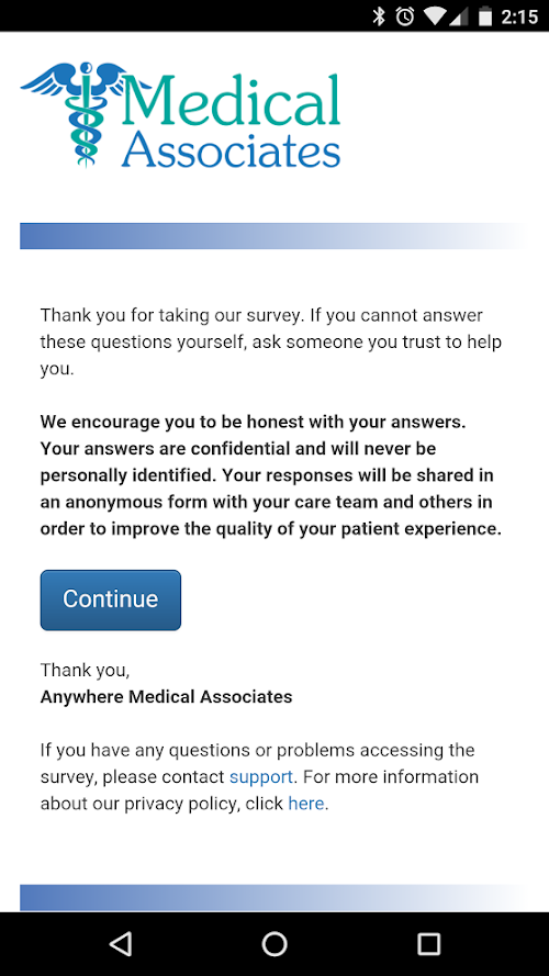 Android application MedStatix Survey screenshort