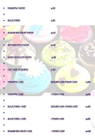 Unique Bakers menu 1