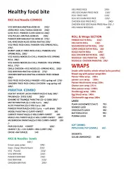 Healthy Food Bites menu 1