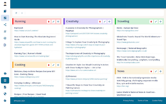 Pinalist - Bookmark Manager chrome extension