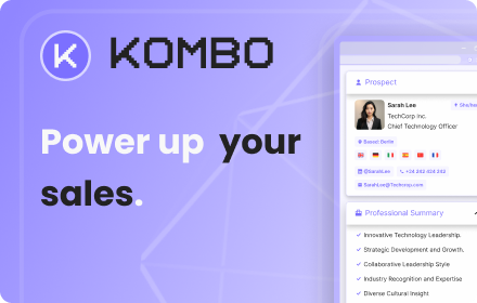 Kombo - Prepare your first call & email outreach in less than 30s small promo image