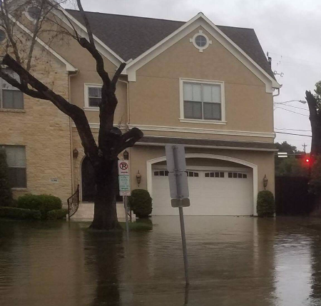 A water locked house on Sharon Chetty's street in Houston.