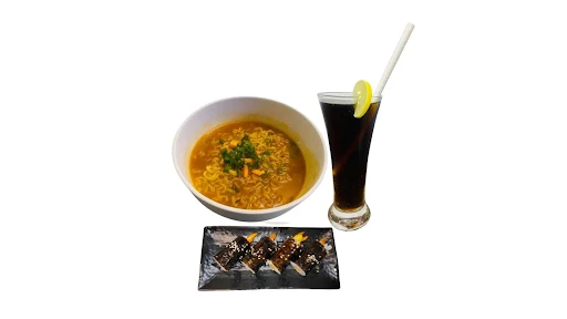 Spicy Ramen + Gimbap 4Pcs + Soft Drink