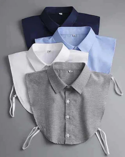 Men'S Fake Shirt Half Body Collars Professional Wear Whit... - 1