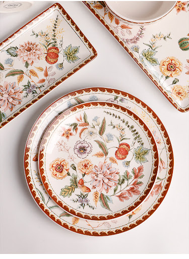 Title 13, Retro Ceramic Plate for Western Food, Steak, La...