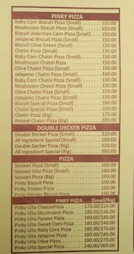 Ulta Pizza menu 1