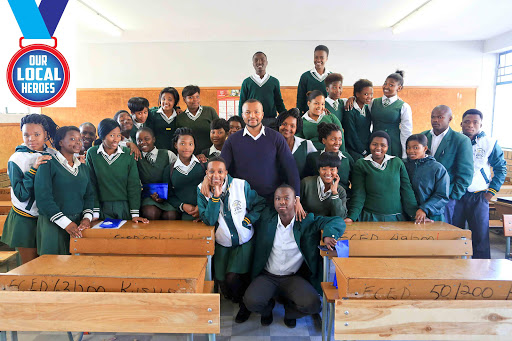 COMMITMENT: Akhona Matyobeni, a senior accountant at BCM’s budget office, commits his Saturdays to teaching accounting to about 30 pupils in Duncan Village Picture: STEPHANIE LLOYD