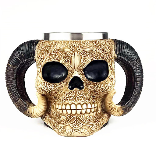 Title 2, Large Capacity Shofar Skull Beer Mug, perfect f...