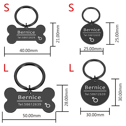 Personalized Engraved Cat Dog Pet ID Tag Dogs Anti-lost Collar Charm Engraving Pet Name Collar for Puppy Cats Collar Acc