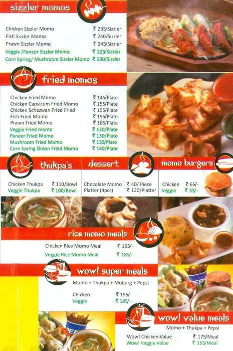 Wow! Momo menu 