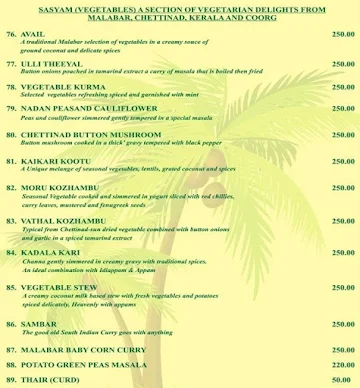 Coconut Grove menu 
