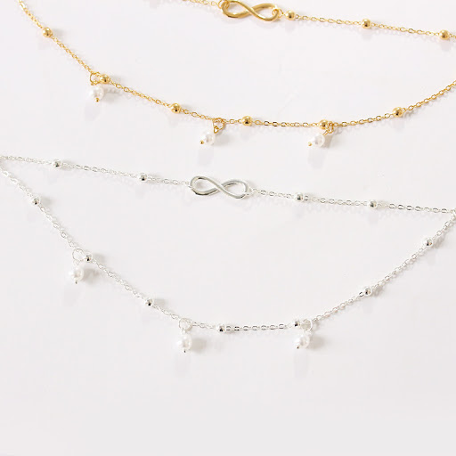 Title 6, Womens Fashion Simple Pearl Alloy Anklet Elega...