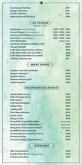 Cafe Moon menu 