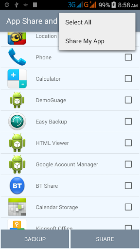 App Share and Backup