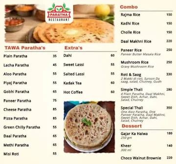 Parathe Wala menu 