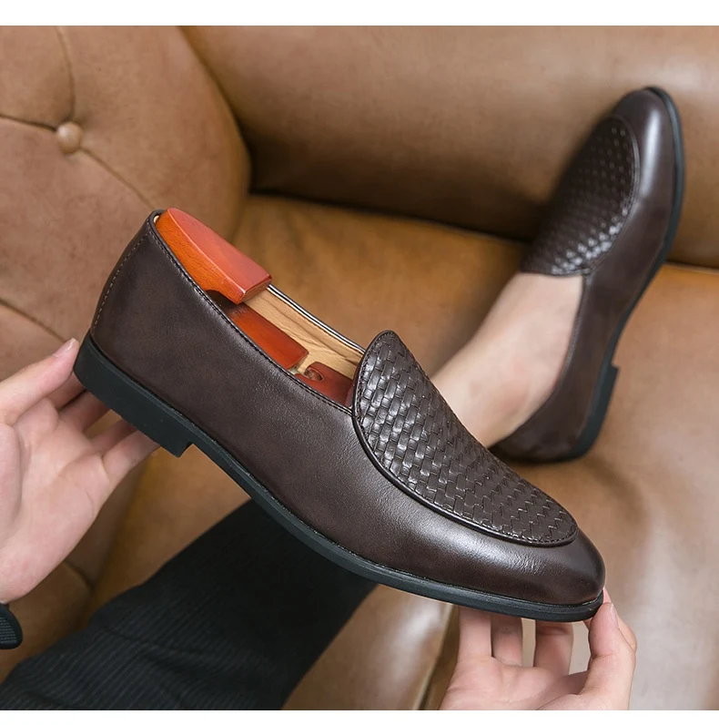 Title 8, Męskie loafersy business casual, minimalistyczn...