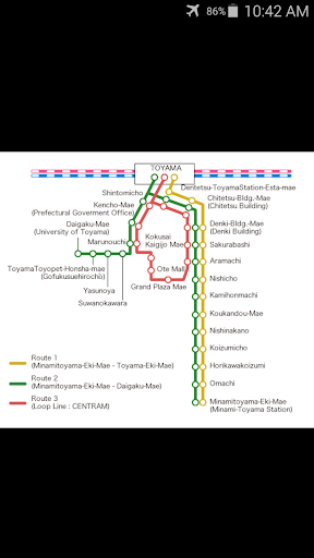 Toyama Tram Map