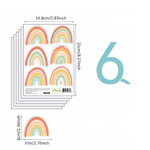 Title 2, Nordic Style Cartoon Wall Sticker Rainbow Cloud...