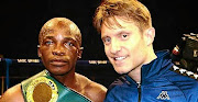 Moruti Mthalane  with his trainer Colin Nathan. / Supplied