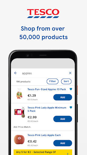 Screenshot Tesco Ireland