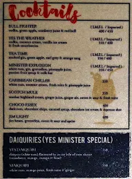 Yes Minister - Pub & Kitchen menu 1