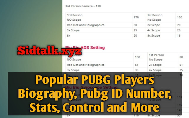 PUBG Players » PUBG Players Biography