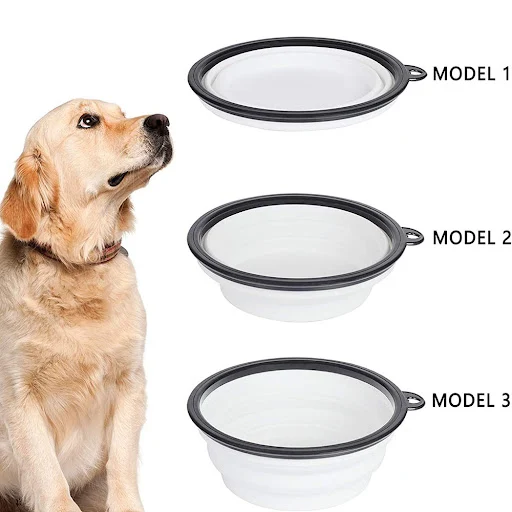 Silicone Collapsible Dog Bowls Dishwasher Safe Pet Travel Bowls Pet Cat Puppy Water Feeding Bowls for Walking Camping Ou