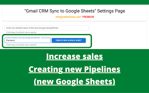 Salesforza Gmail Mail Merge & CRM on GSheets