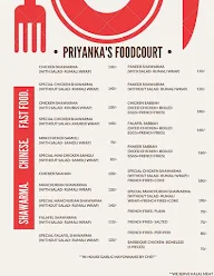 Priyanka's Food Court menu 2