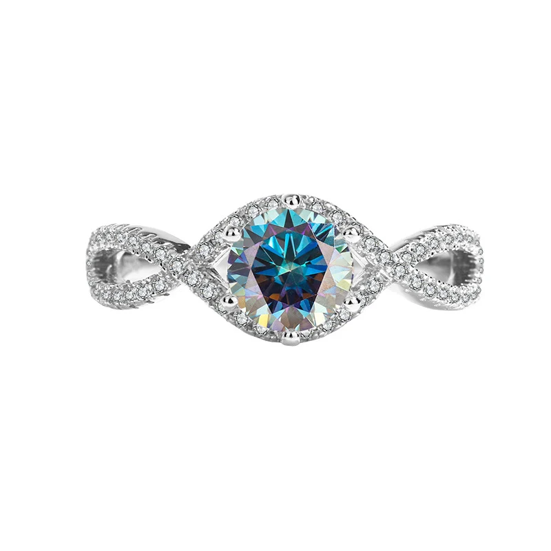 Dames Sterling Zilveren Ring met Moissaniet. Schitterende ring voor dames, perfect voor elke gelegenheid. Prachtige glans en duurzaamheid.
