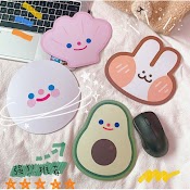 Miêng Lot Chuôt, Bàn Di Chuột Mouse Pad Hinh Măt Cươi Mim, Trai Bơ Dê Thương