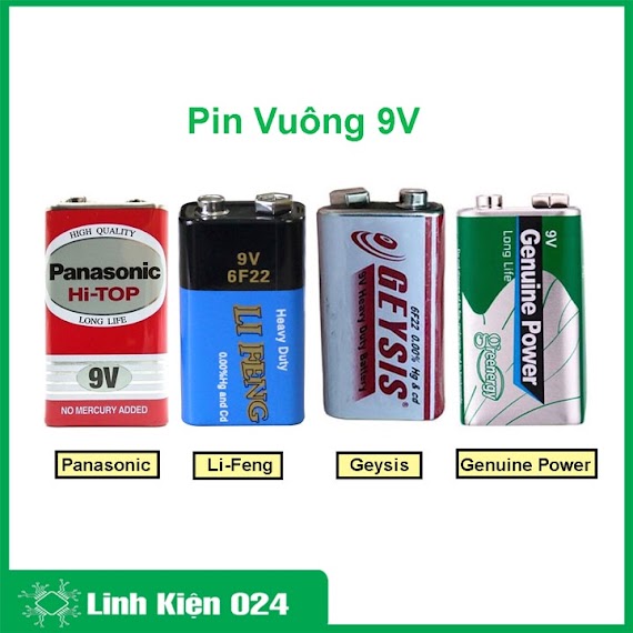 Pin 9V Pin Vuông 9V Dùng Test Mạng Test Mic Chất Lượng Cao Đủ Loại Siêu Khỏe (Giá/1Viên)