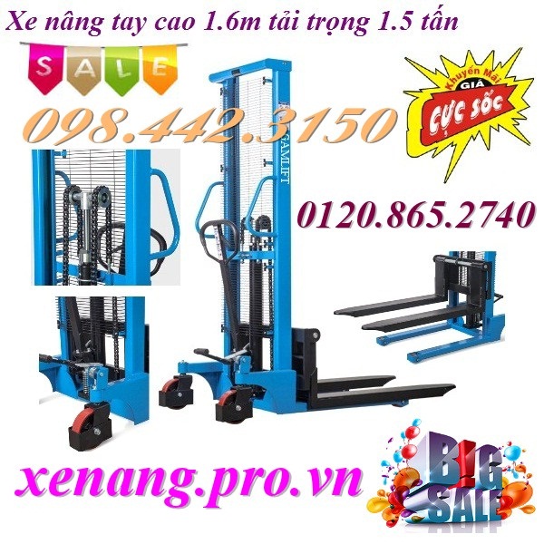 Xe nâng cao 1.6m tải trọng 1.5 tấn