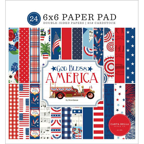 Carta Bella Double-Sided Paper Pad 6X6 - God Bless America