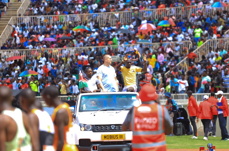 Fans during the Absa Kip Keino Classic sponsored by Absa Bank, at the Nyayo National Stadium on April 20, 2024.