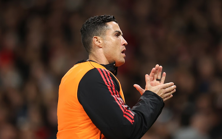 Cristiano Ronaldo warms up on the touchline for Manchester United in their Premier League match against Tottenham Hotspur at Old Trafford in Manchester on October 19 2022.