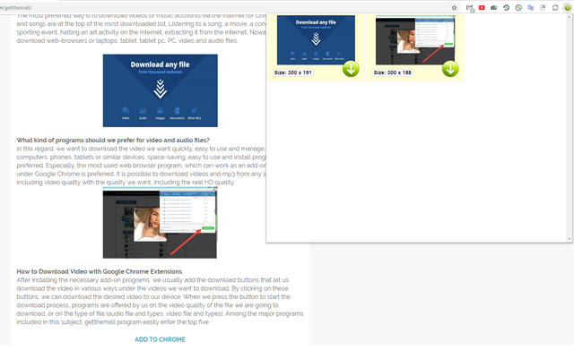 Getthemall Downloader chrome extension